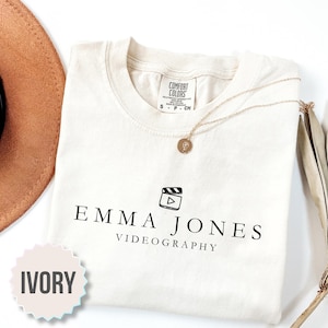 Custom Videographer Shirt, Personalized Filmmaker T-Shirt, Video Editor Gift, Cinematography Apparel, Retro Camera Crew Uniform, Emma