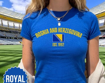 Bosnia Baby Tee, Bosna i Hercegovina , Vintage Flag Shirt, Sarajevo Aesthetic Tee, Balkan Pride T-Shirt for Women
