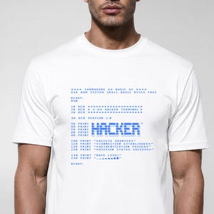 HACKER T-Shirt, Commodore 64 Shirt, Retro Computer Tee, C64 BASIC Program, Vintage Coding Shirt, Programmer Gift