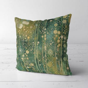 Abstract Pattern Throw Pillow Cover, Sage Green Marbled Cushion, Modern Organic Accent Cover
