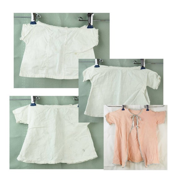 Antique Baby Layette- Four pieces Infant Gown/ bl… - image 1