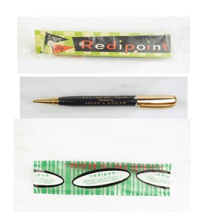 Redipoint Antique Mechanical Pencil in Original wrapper - Advertising Pencils- Sport Clip- Mid Century 1900&#39;s- Antique Vintage Black