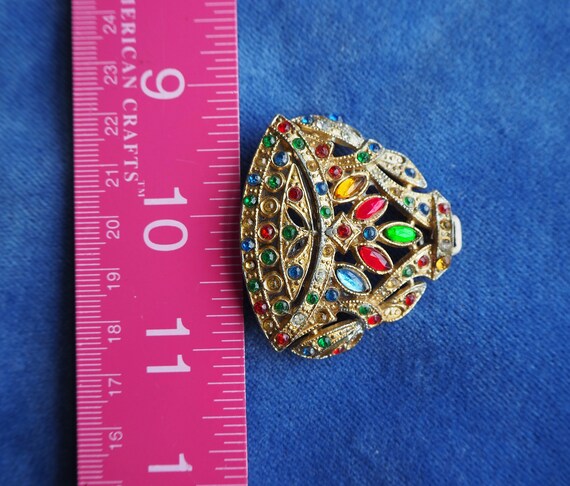 Antique Victorian Edwardian Jewel Tone Paste Rhin… - image 6