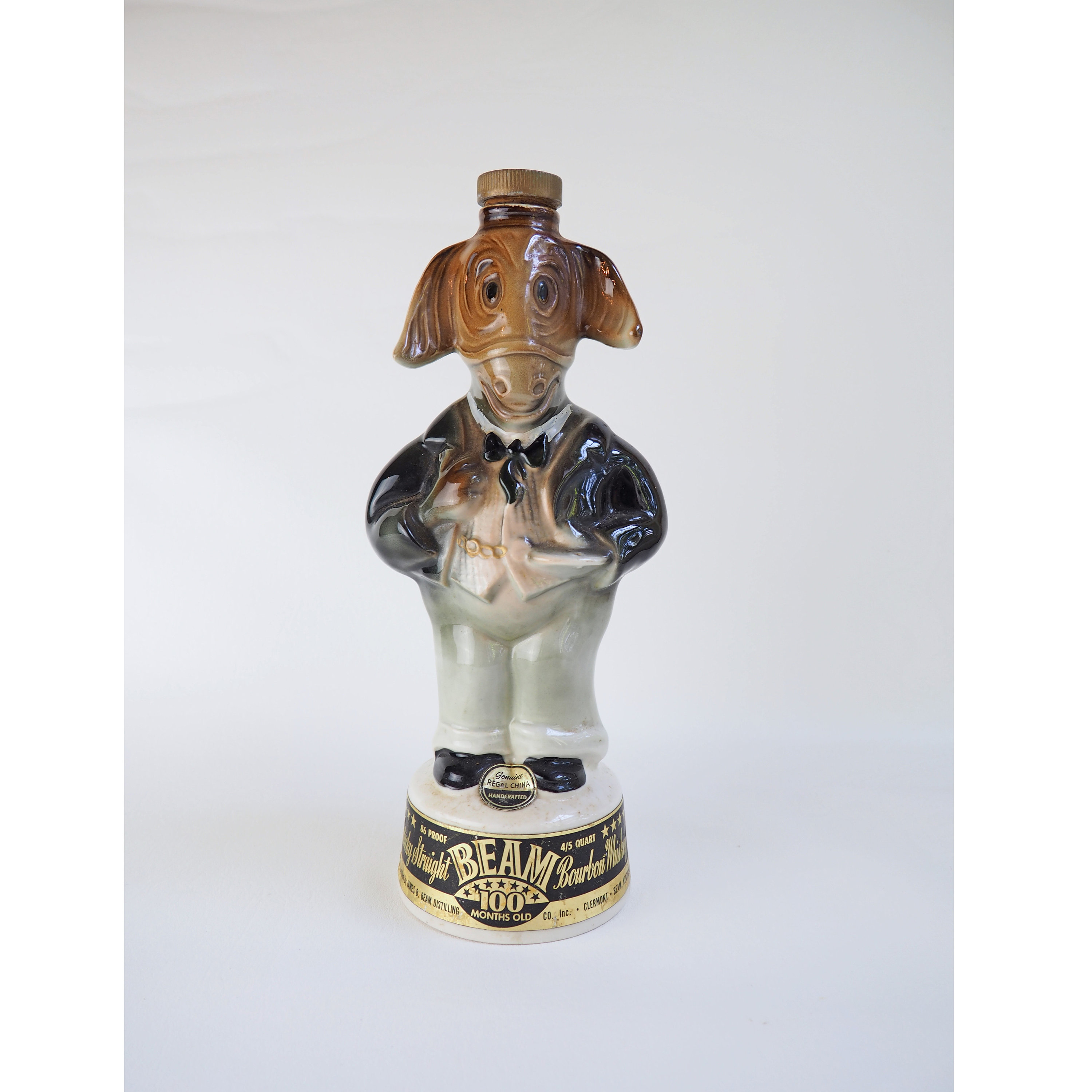 Democrat Jim Beam Donkey Decanter- 1960- Ceramic Whiskey Bourbon