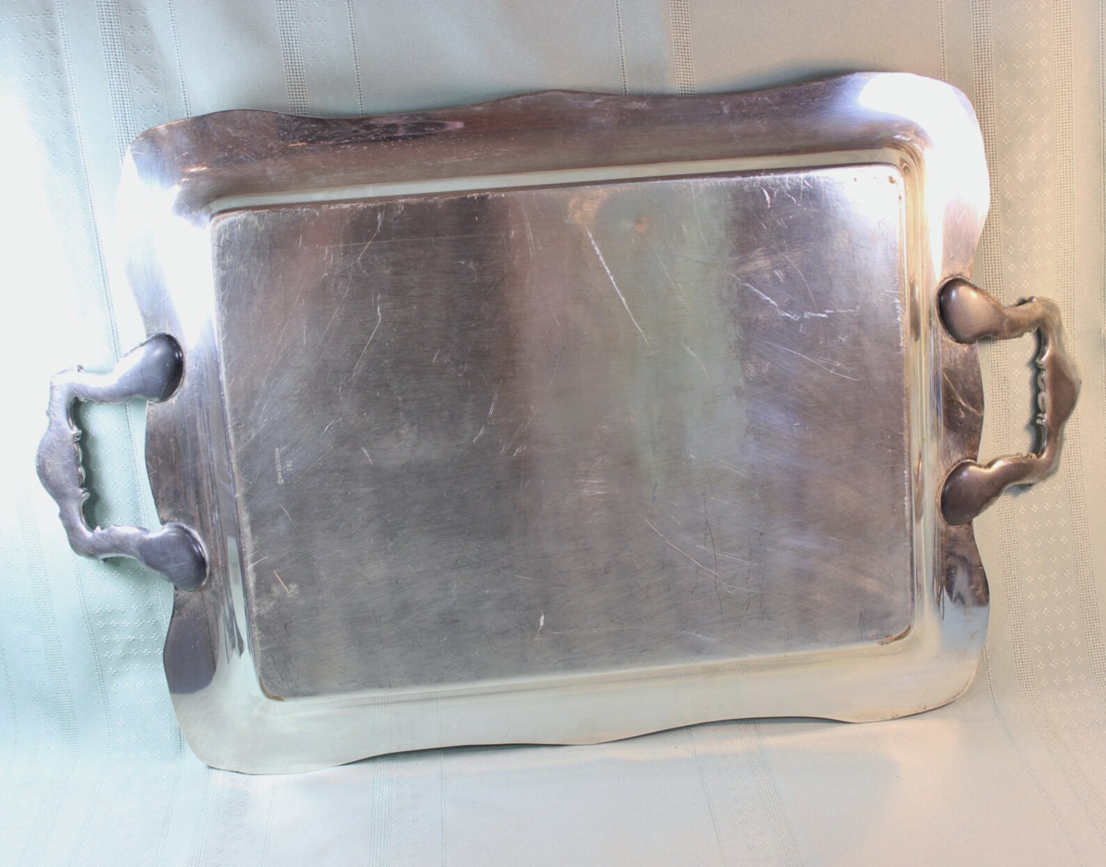 Silver Plate Tray Wm Rogers 290 Vintage Serving Tray Large Etsy