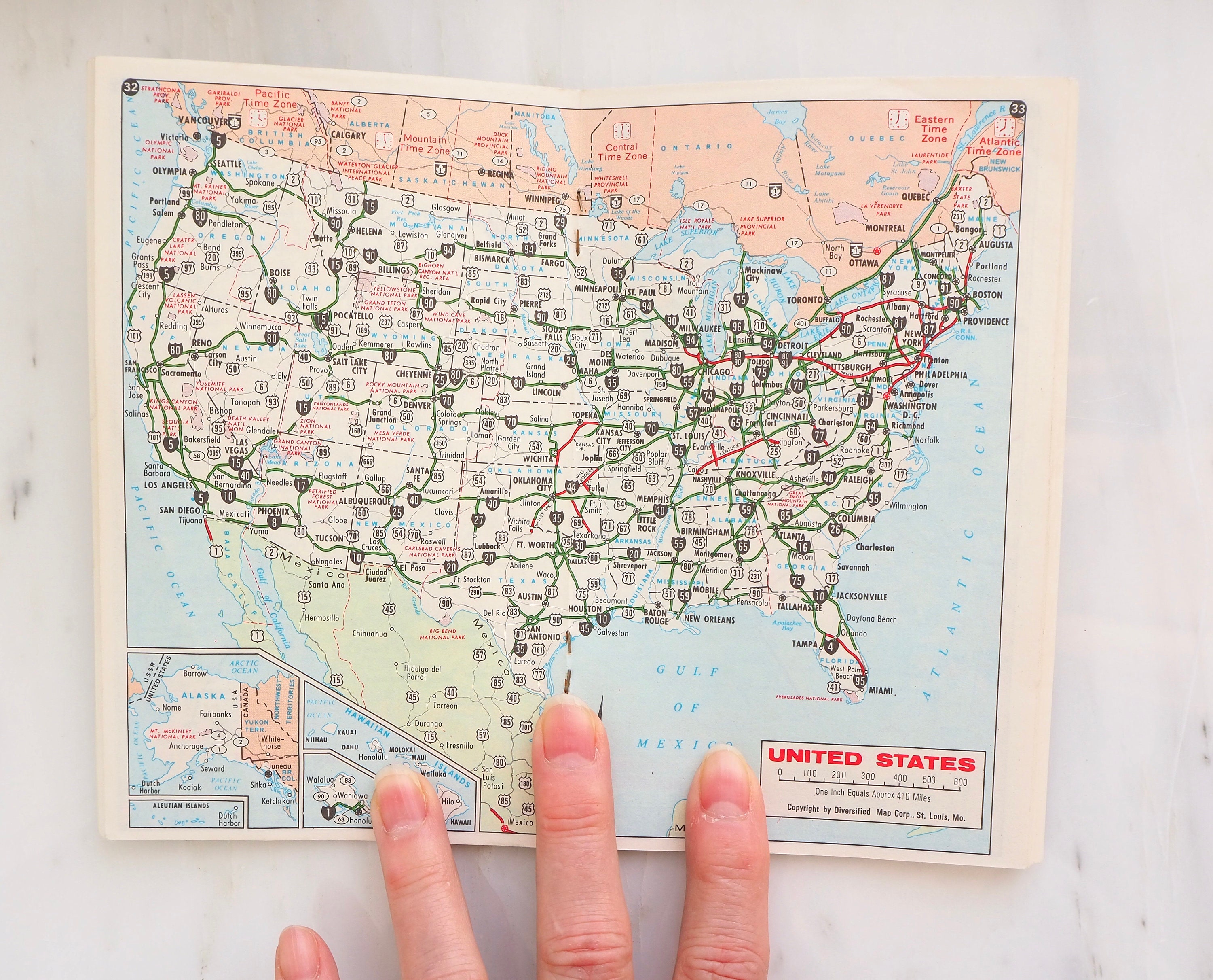 Vintage Travel Size Road Atlas 1974 United States Maps Etsy