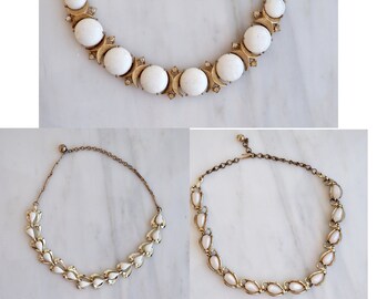 Custom listing: Vintage Necklace - Sarah Coventry- White Goldtone- Mid Century Modern- 1960's  dome disks