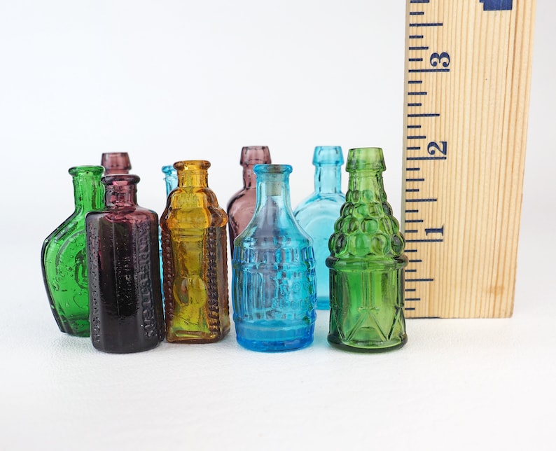 Miniature Dollhouse Amber Glass Bottle