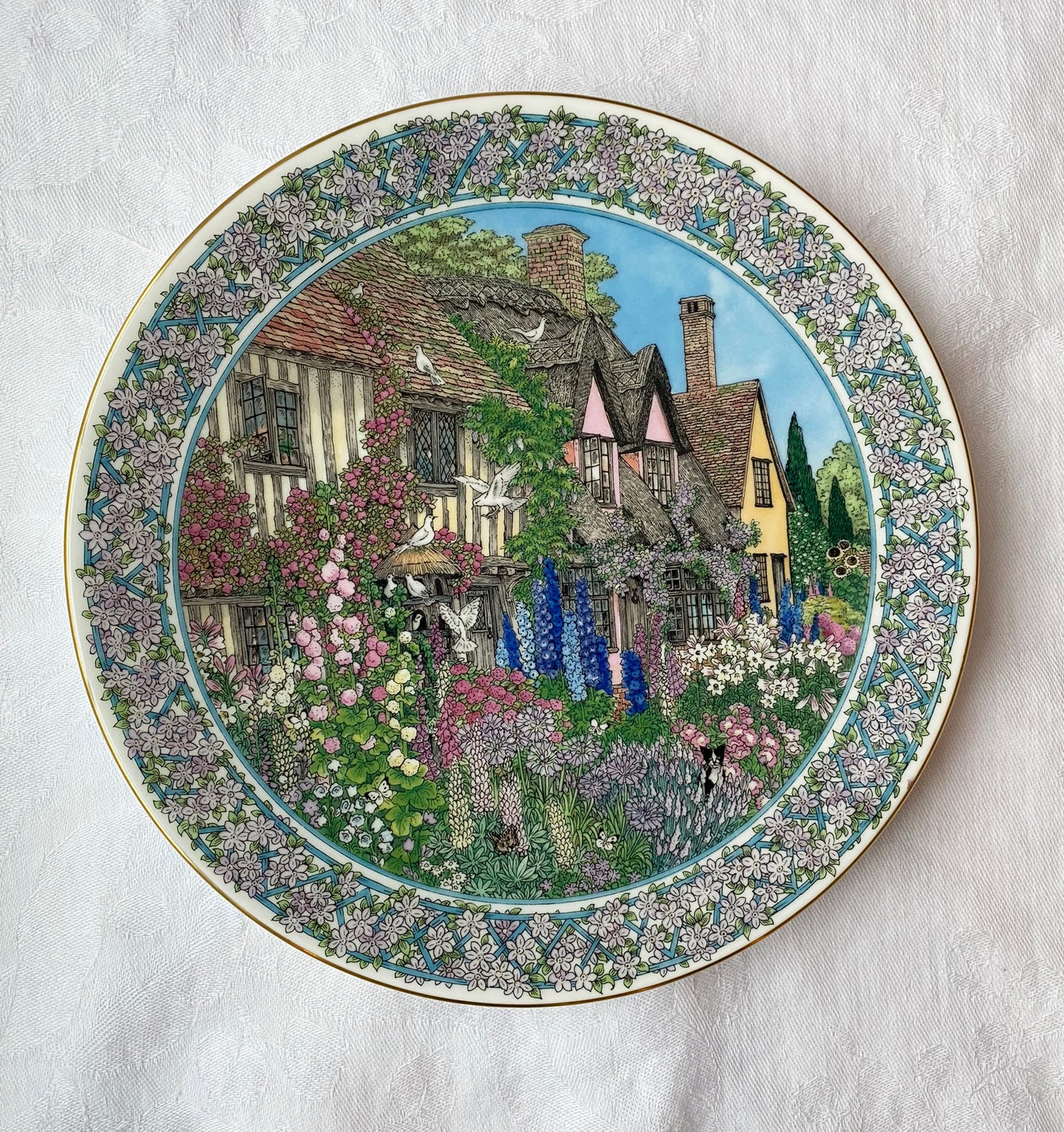 Suffolk July Cottage Gardens by Sue Scullard, Royal Worcester