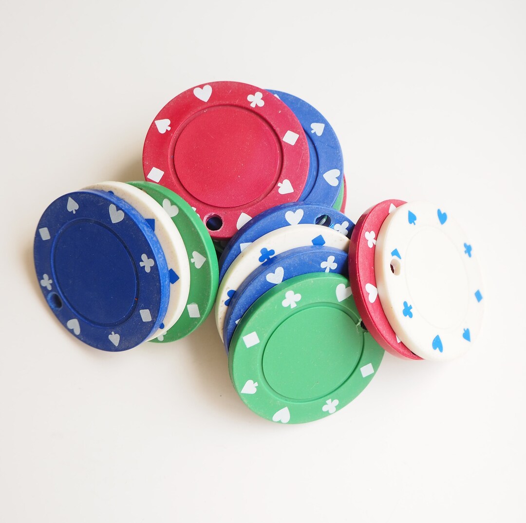 Vintage Poker Chips Bulk Lot 16 Pieces Upcycle Repurpose Reuse Jewelry