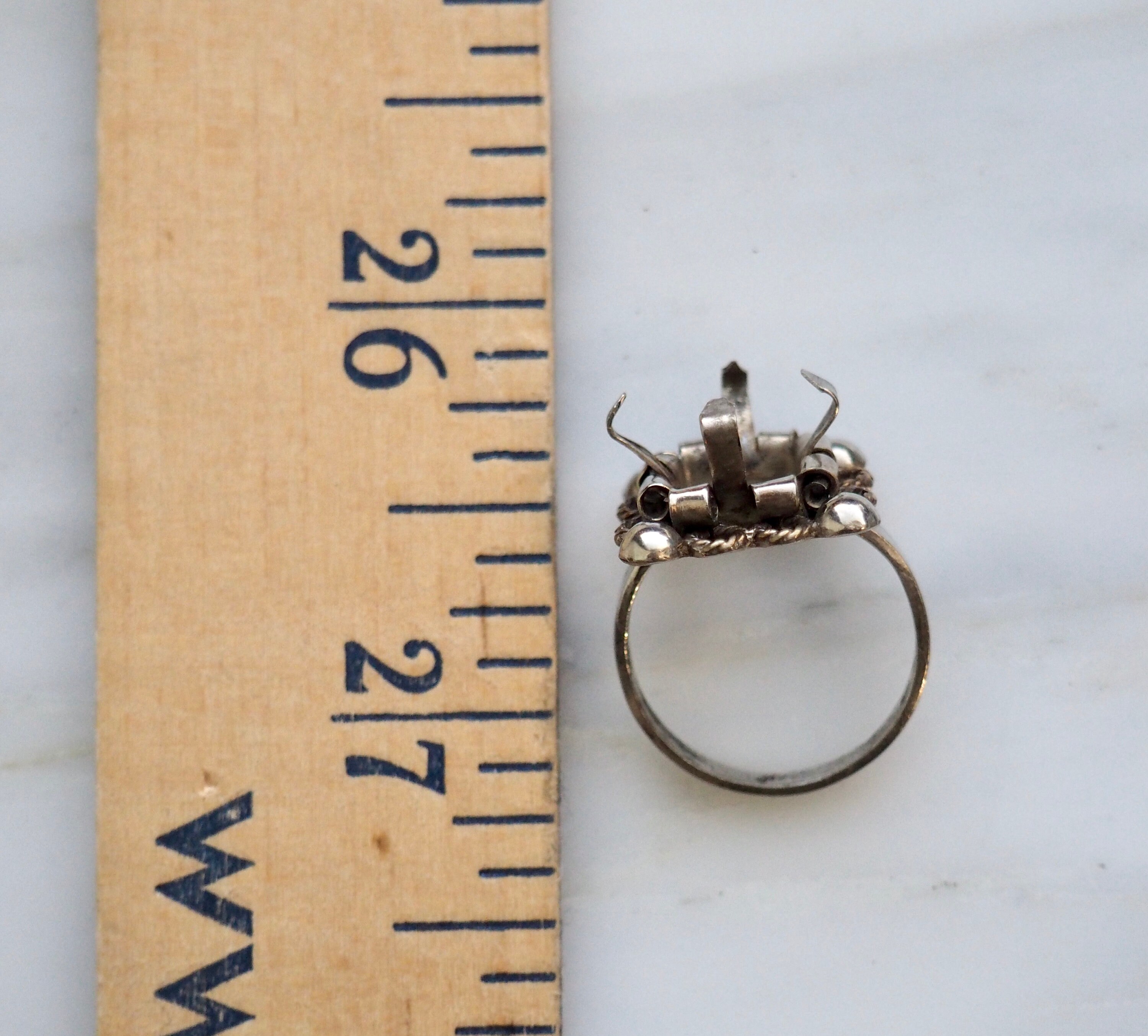 Ring Blank with Prong Setting .5 inch Sterling silver Etsy