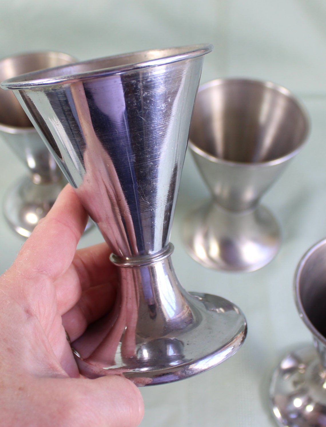 Stainless Steel Cup Holders Set of Six Vintage/ Antique Etsy