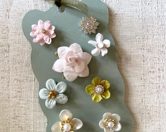 Floral Magnetic Wine Charms: Pastel Party Drink Markers, Bridesmaid Flower Decor