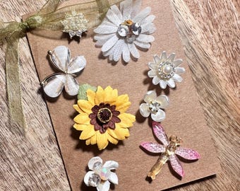 Identificadores magnéticos florales para copas de vino: Mariposas, Marcadores de bebidas con forma de flor para fiestas