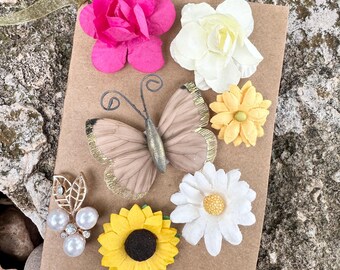 Floral Wine Charms Magnetic Wine Glass Marker Drink Markers Wedding Favors Housewarming Gift Hostess Party Table Accessory Flower Wine Charm