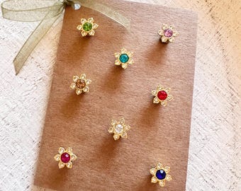 Florale magnetische Wein-Charms: Party-Bar-Dekor, Glasakzent, bunte Kristall-Charms