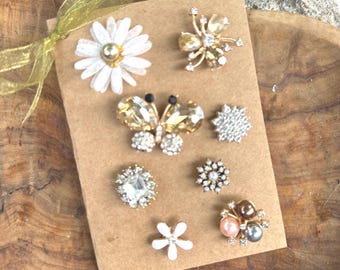 Identificadores magnéticos de vino con diseño floral/de diamantes de imitación, marcadores de bebidas, decoración de bar, regalo para anfitriona