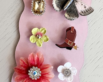 Flowers, Bling and Boots Wine Charms, Sparkling Drink Markers, Wedding Favors, Hostess Gifts, Butterfly Accent, Cowboy Boots