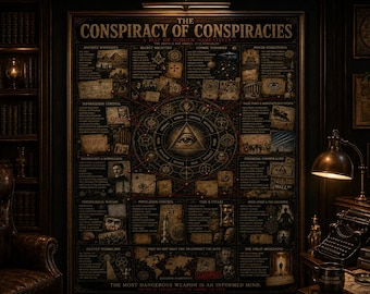 Poster "Cospirazione delle cospirazioni" / Archivio della società segreta dell'accademia oscura (stampa digitale)
