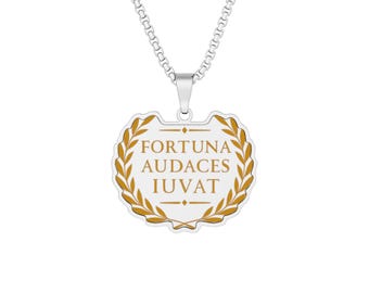 Collana romana Audentes Fortuna Iuvat / Ciondolo aquila SPQR / Gioielli stoici