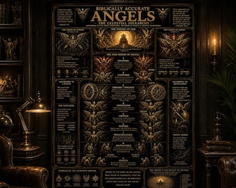 Poster di angeli fedeli alla Bibbia / Gerarchia celeste, illustrazioni del Libro di Enoch (download digitale)