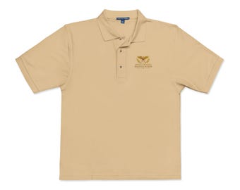 Embroidered Polo Shirt | Golden Laurel, Latin Motto, Relaxed Fit