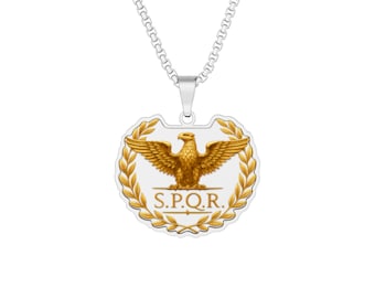 Collana con ciondolo Aquila Romana SPQR / Gioielli con foto personalizzata