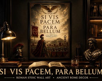Poster Si Vis Pacem Para Bellum / Arte Stoica Romana / Decorazione Antica Roma (Download Digitale)
