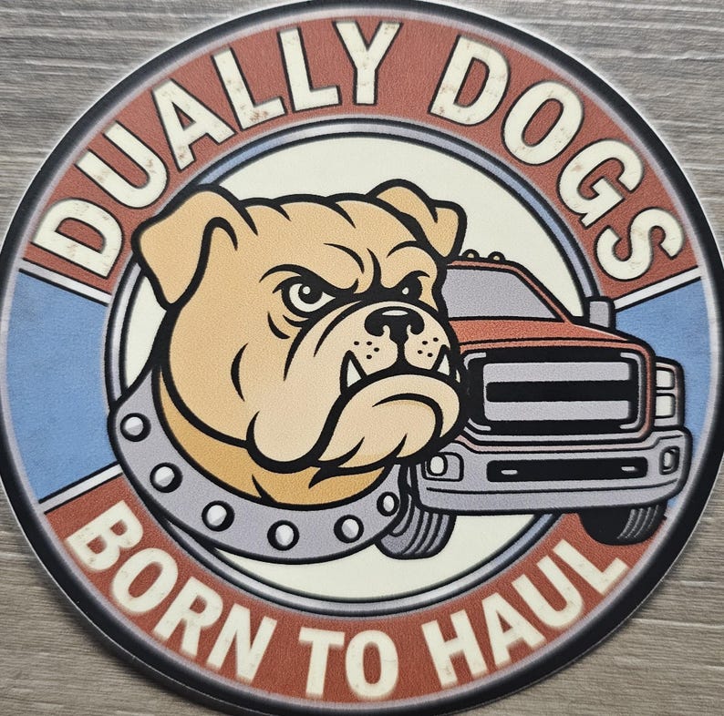 Dually Graphics Dually Dogs™ Logo Sticker – Dually Culture Decal, Heavy Duty Vinyl (3 ...