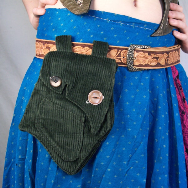 Forest Elf Corduroy Belt Pouch