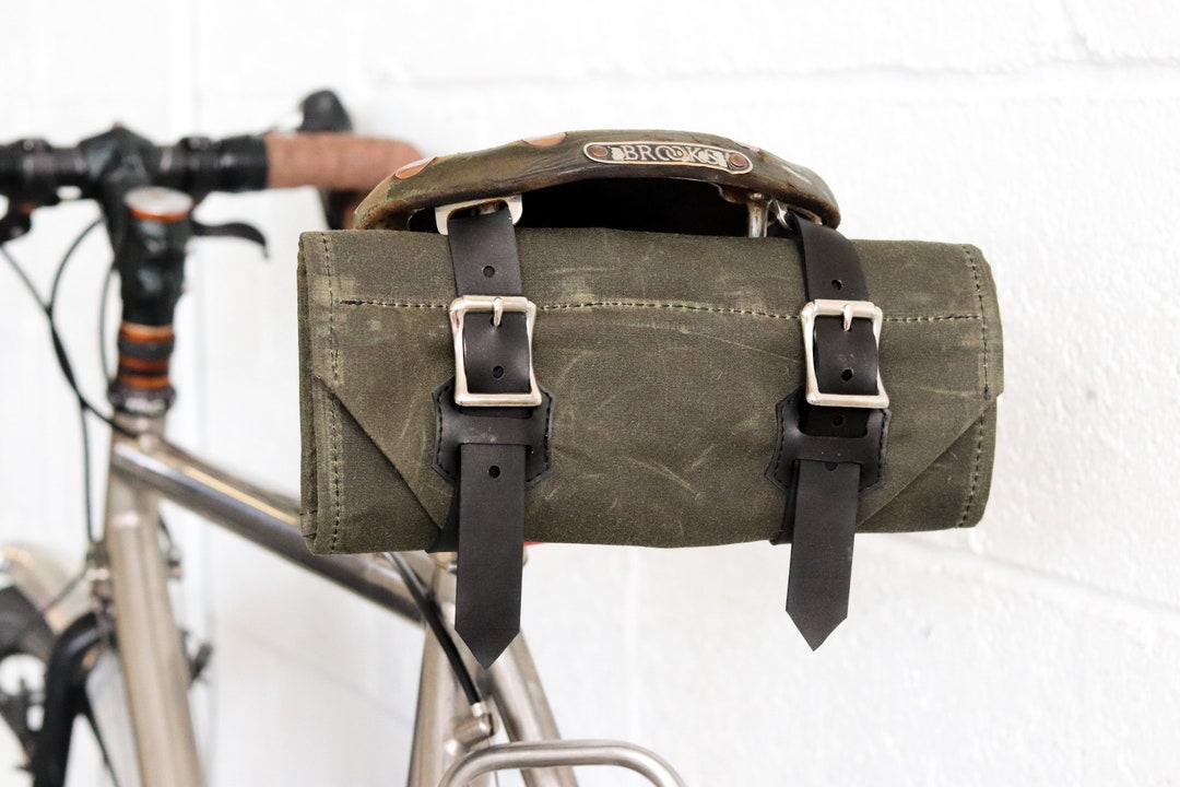 Bike Tool Roll Waxed Canvas / Saddle Bag Bicycle Mechanic Tool Kit