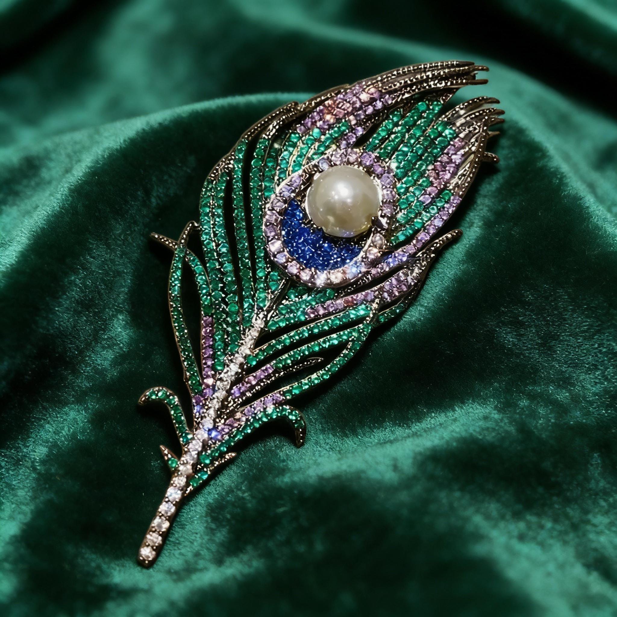 Vintage Feather Brooch - Etsy