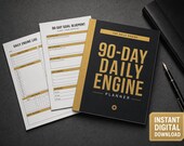 90 Day Goal Planner Printable | Daily Productivity Planner PDF | Instant Download | Self Improvement Planner | Digital Download