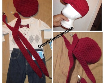 Conjunto bebé Crochango y tirantes