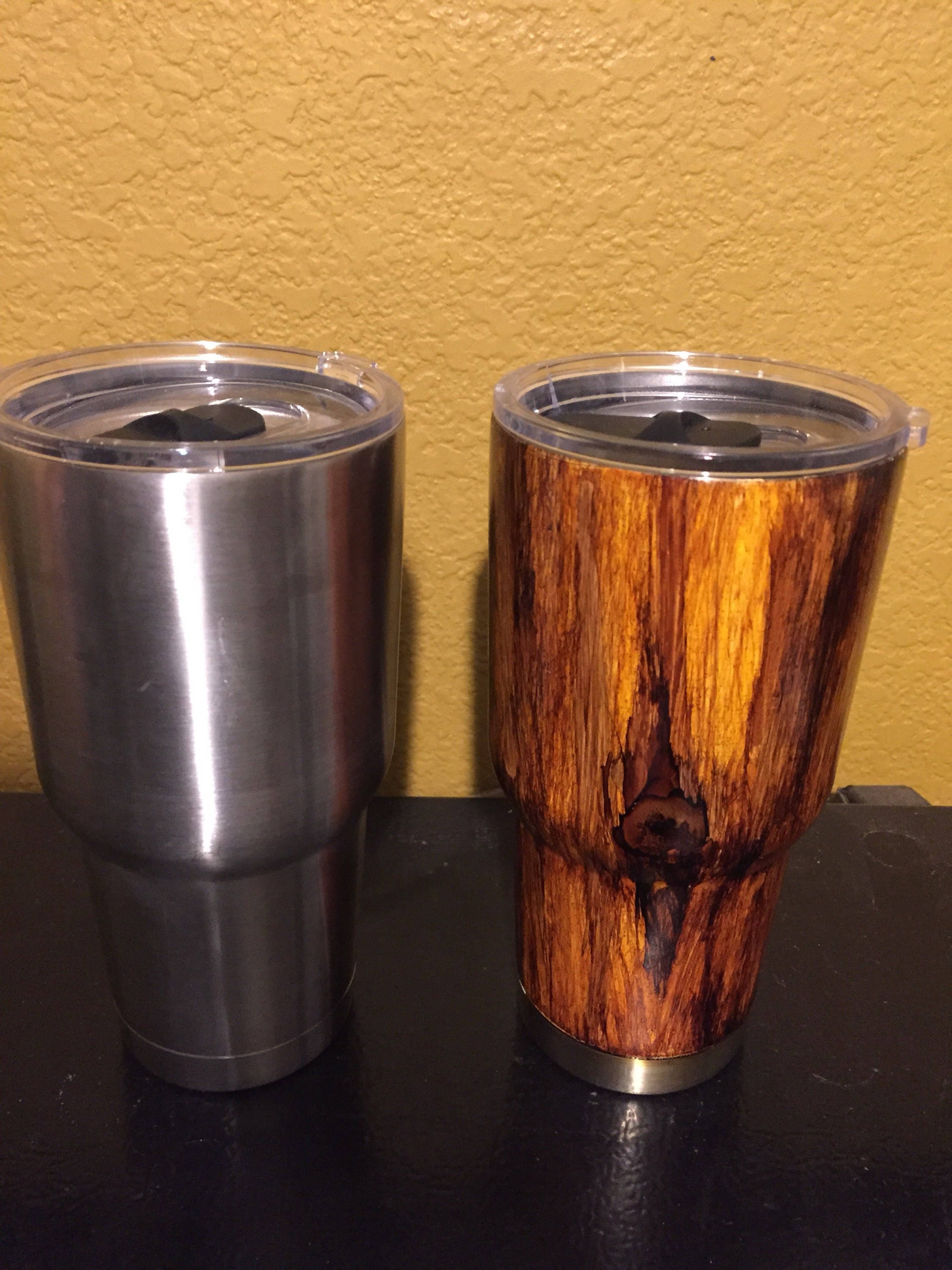 Custom 30 oz wood grain stainless steel tumbler Etsy