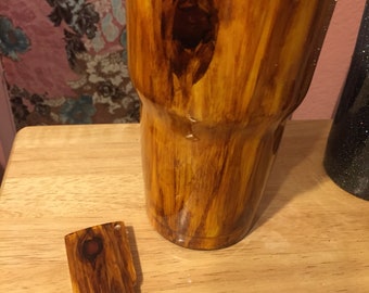 Vaso de acero inoxidable de madera sintética