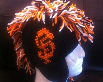 Crochet SF Giants (inspirado) Sombrero Mohawk con orejeras
