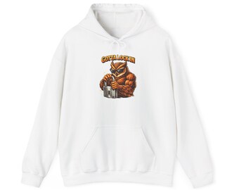 Kopia bluzy z kapturem Grumpy Owl z kubkiem kawy | Bluza z kapturem Coffee Lover Owl