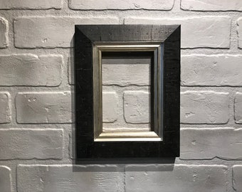 Black and Silver Picture Frame, Italian Frame, Deep Frame, 4 x 6’’, Clearance sale # 2