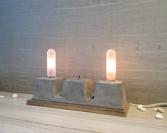 Double Concrete Lamp