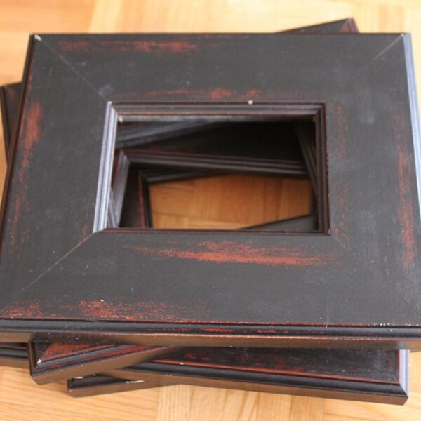 Picture Frames 5 x 7 Black Wooden Frames  5 x 7 Set of 4 Italy Shabby Chic