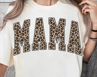Mama Leopard Print png svg, Varsity Mama Shirt Design, Retro Mama Sublimation Design, Distressed Mom Life svg, Trendy Mother's Day png svg