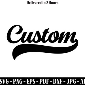 Anpassad basebolltext Swoosh svg png, Anpassat softbolllagnamn svg, Personligt basebolllagsnamn svg, Basebolllag svg, Skollag svg