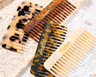 Custom Hair Comb for Girl, Acetate Hair Comb, Bachelorette Party Gifts, Gift for Her, Marble Hair Comb, Wedding Favor, Bridesmaid Proposal