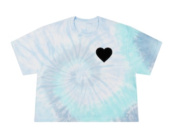 Camiseta tie-dye de corazón negro / Camiseta corta "Sé bueno, haz el bien"