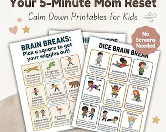 Kalmeringskit voor kinderen | Brain Breaks, Mindfulness-activiteiten (afdrukbare download)