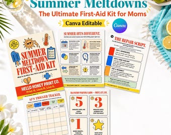 Neurodivergent Summer Meltdown Kit, Sensory Survival Guide, Autism Routine, Transition Cards