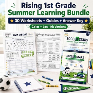Erste Klasse Sommer-Lernpaket, Kindergarten Math Phonics Arbeitsblätter (PDF druckbar)