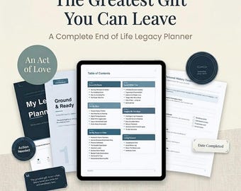 End of Life Planner PDF, GoodNotes, Emergency Binder, Legacy Journal (Digital Download)