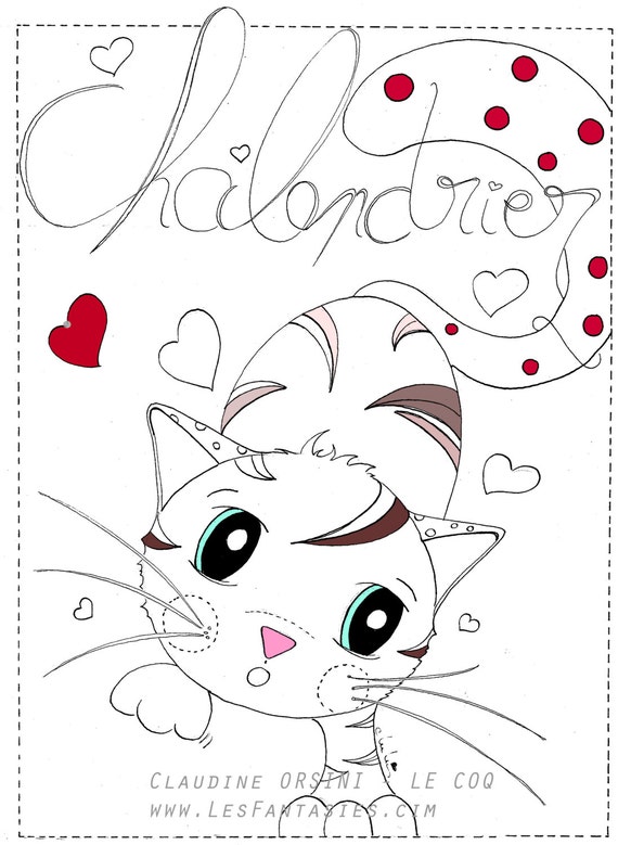 Chalendrier Tendres Petits Chats A Colorier Etsy